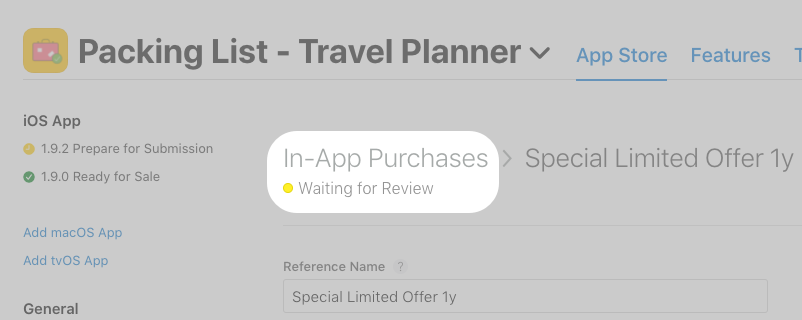 Appstore connect subscription waiting for review