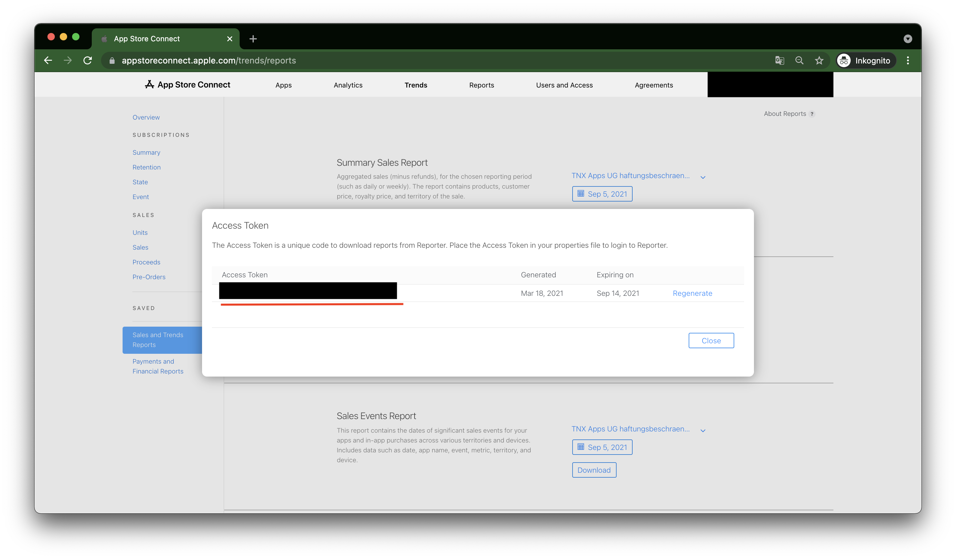 Step 3 to connect LinkFive to your Apple App Store Reports Step 3 to connect LinkFive to your Apple App Store Reports